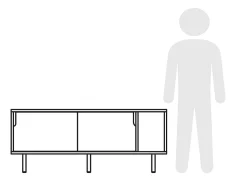 Credenza Dann 165 gambe in legno