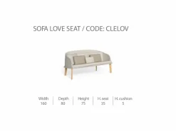 Divano Love Seat CleoSoft/Wood