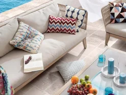 Divano 3 posti Berenice eucalipto e corda beige
