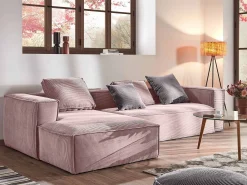 Divano 3 posti Domino chaise longue sinistra velluto a coste