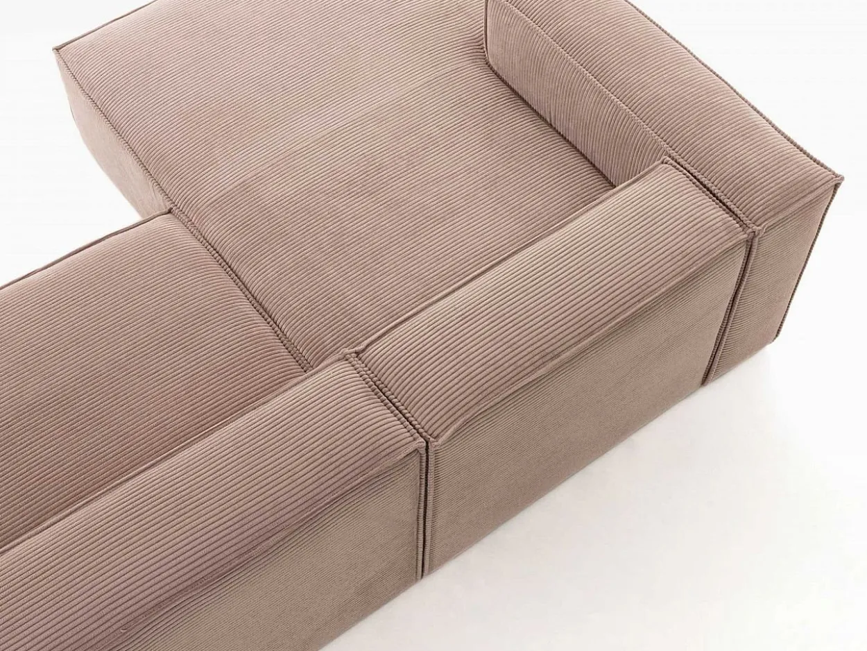 Divano 3 posti Domino chaise longue sinistra velluto a coste