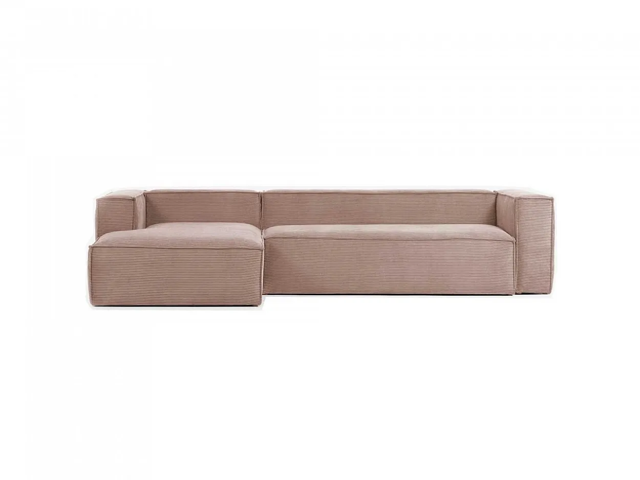 Divano 3 posti Domino chaise longue sinistra velluto a coste