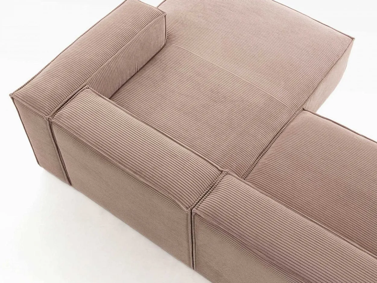 Divano 3 posti Domino chaise longue destra velluto a coste