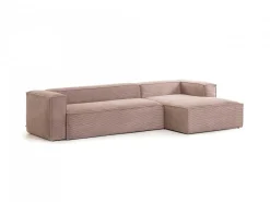 Divano 3 posti Domino chaise longue destra velluto a coste