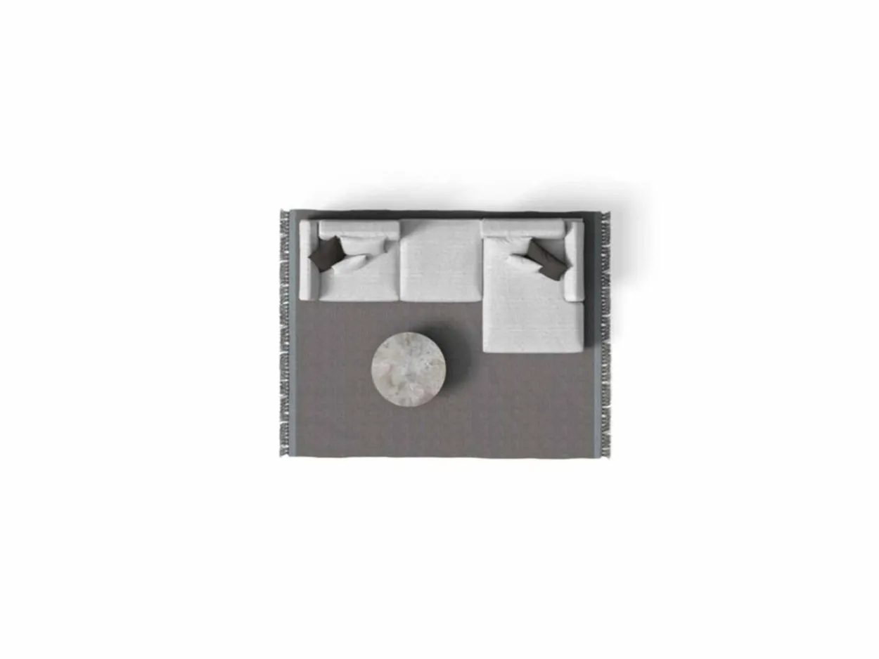 Divano Sinistro Argo/Alu con Pouf