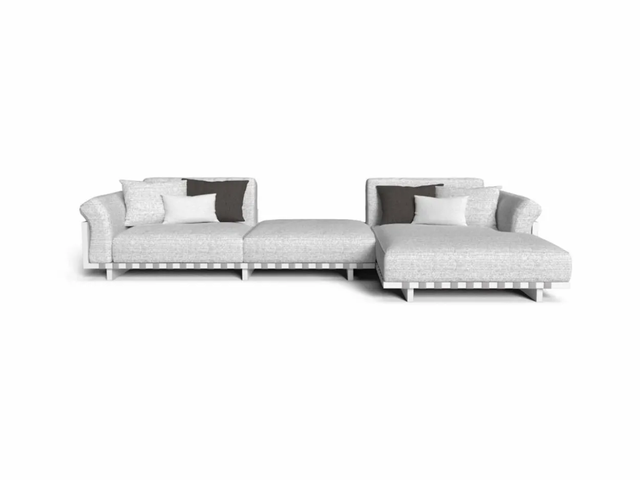 Divano Sinistro Argo/Alu con Pouf