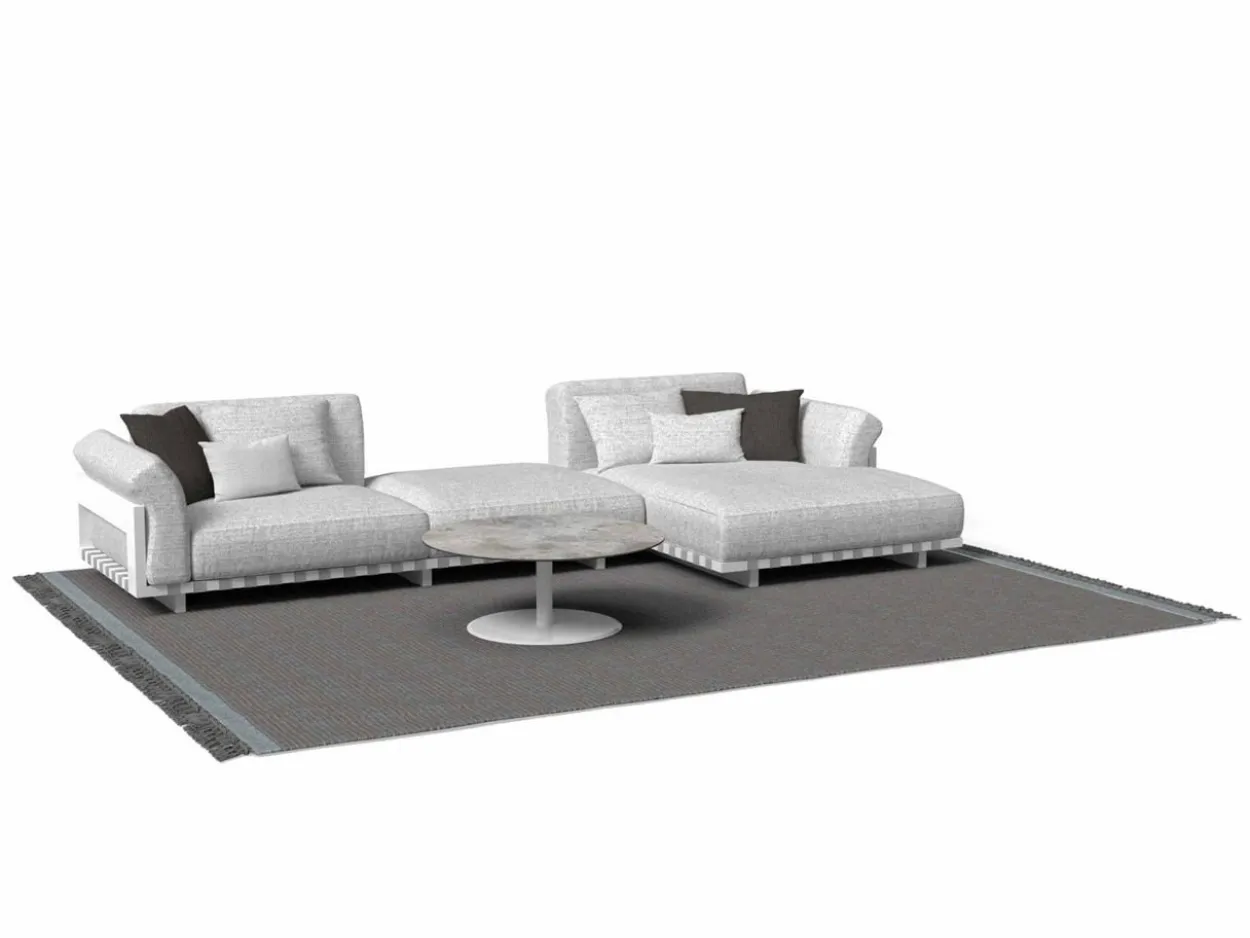 Divano Sinistro Argo/Alu con Pouf