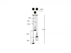 Lampada a sospensione Perle tripla