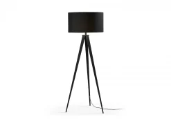 Lampada da terra Unelma metallo e tessuto nero