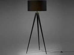 Lampada da terra Unelma metallo e tessuto nero