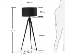 Lampada da terra Unelma metallo e tessuto nero