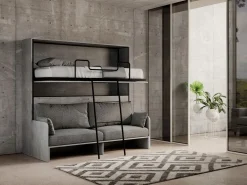 Letto a scomparsa doppio orizzontale Kando Sofà