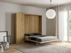 Letto matrimoniale a scomparsa 160 verticale Kentaro con colonna