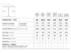Ombrellone Dolomiti legno naturale 2x3