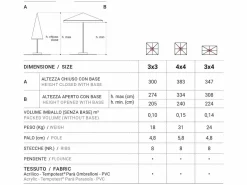 Ombrellone Petrarca legno 3x4