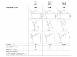 Ombrellone Pitagora alluminio 3x4