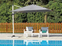 Ombrellone Quadrato 3x3 fusto wooden look con maniglione
