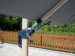 Ombrellone Quadrato 3x3 fusto wooden look con maniglione
