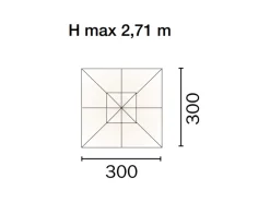 Ombrellone Quadrato 3x3 in legno Serie Standard