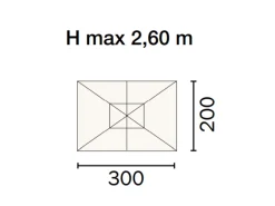 Ombrellone Rettangolare Palo Laterale 3x2