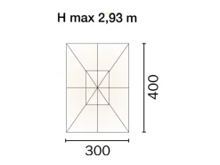 Ombrellone Rettangolare 3x4 in legno Serie Standard