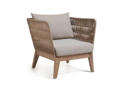 Poltrona Berenice eucalipto e corda beige