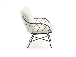 Poltrona Clara metallo nero e rattan