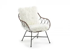 Poltrona Clara metallo nero e rattan