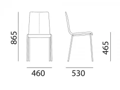 Sedia Kuadra 1281 cuoio naturale