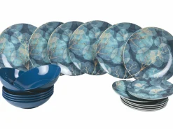 Servizio tavola Blue Dream 18 pezzi in porcellana e gres
