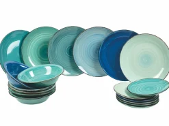 Servizio tavola Shades of Ocean 18 pezzi in gres