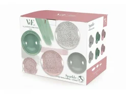 Servizio tavola Sparkle 18 pezzi in gres porcellanato