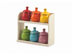 Set barattolini Baita 6 pezzi con stand