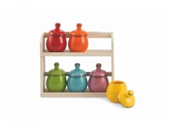 Set barattolini Baita 6 pezzi con stand