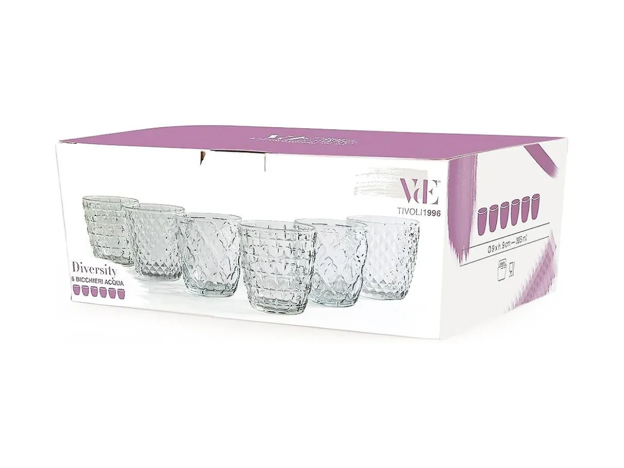 Set 6 bicchieri acqua Diversity