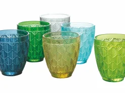 Set bicchieri Bali Leaf 6 pezzi 320 ml in vetro