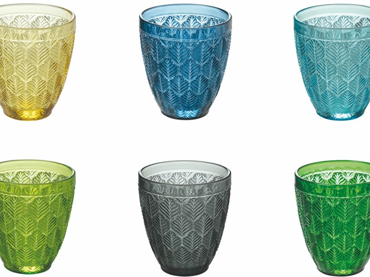 Set bicchieri Bali Leaf 6 pezzi 320 ml in vetro