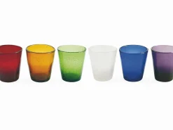 Set bicchieri Cancun 6 pezzi in pasta di vetro soffiato colorato