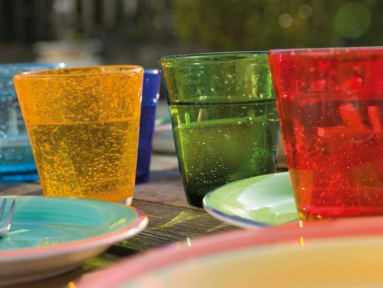 Set bicchieri Cancun 6 pezzi in pasta di vetro soffiato colorato