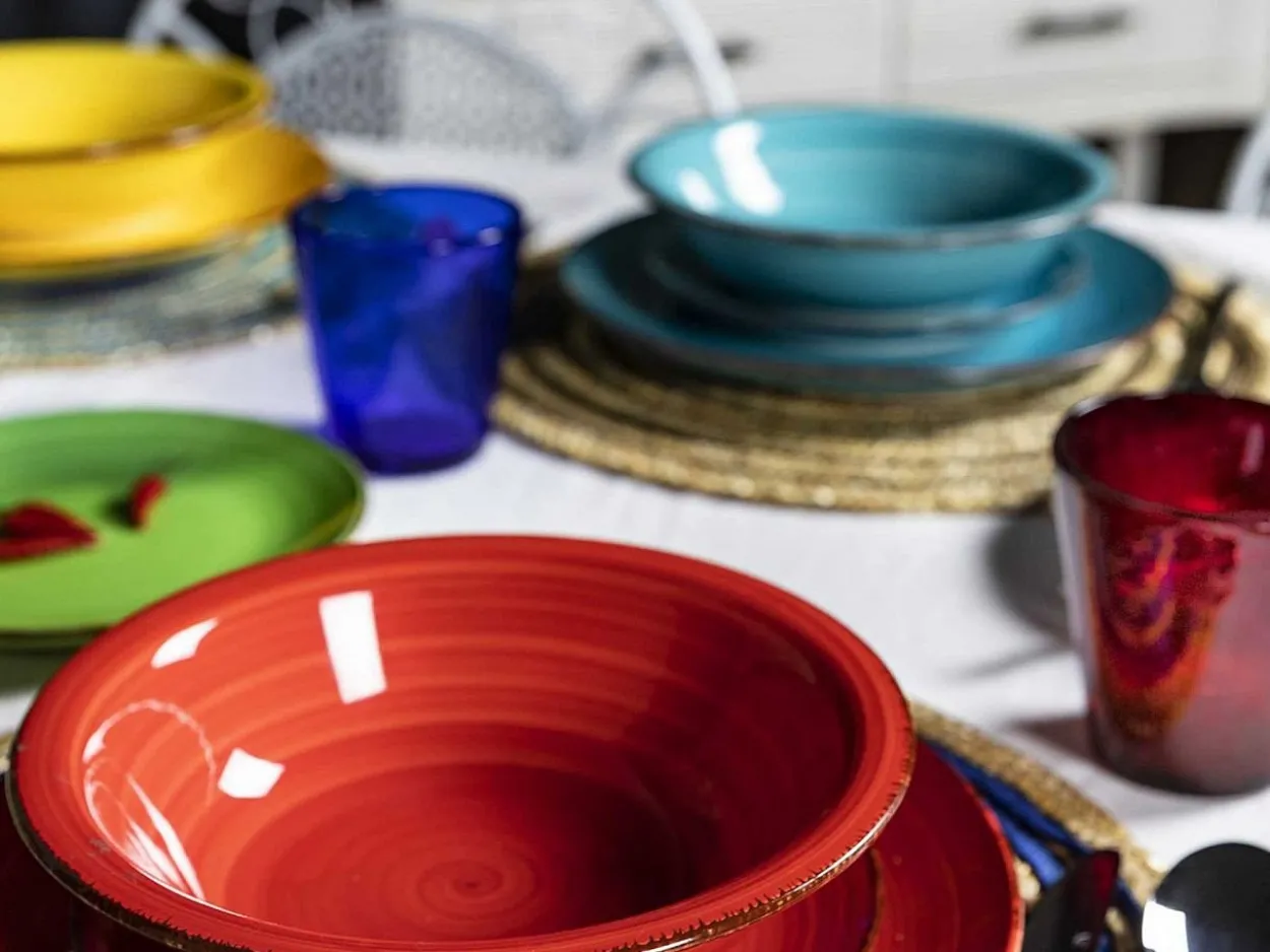 Set bicchieri Cancun 6 pezzi in pasta di vetro soffiato colorato