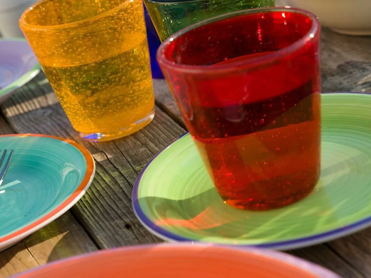 Set bicchieri Cancun 6 pezzi in pasta di vetro soffiato colorato