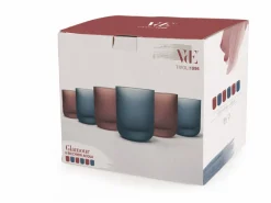 Set bicchieri Glamour 6 pezzi 350 ml in vetro frosted