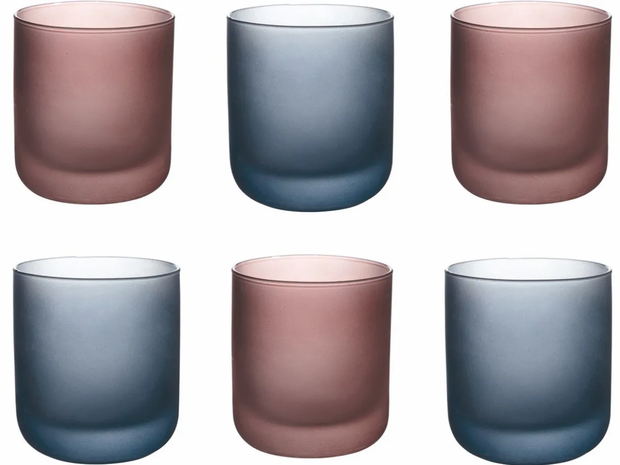 Set bicchieri Glamour 6 pezzi 350 ml in vetro frosted