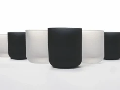 Set bicchieri Masai Black 6 pezzi 350 ml in vetro frosted