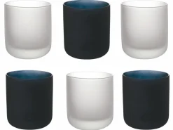 Set bicchieri Masai Black 6 pezzi 350 ml in vetro frosted
