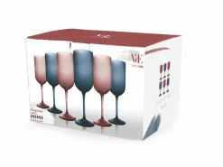 Set calici Glamour 6 pezzi 450 ml in vetro frosted