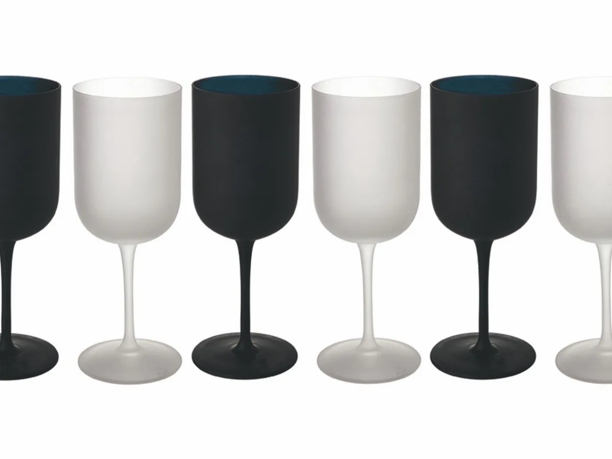 Set calici Masai Black Set 6 pezzi 450 ml in vetro frosted