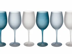 Set calici Shades of Blue Dream 6 pezzi frosted 550 ml in vetro