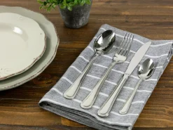 Set posate Antique 24 pezzi in acciaio silver lucido