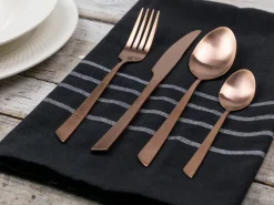 Set posate Cut 24 pezzi in acciaio copper opaco